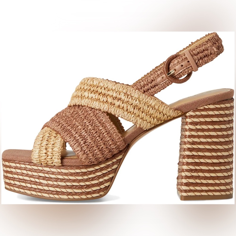 *NEW* MARC FISHER CADDY STRAP SANDAL TAN NATURAL SIZE 8.5 - Picture 3 of 9